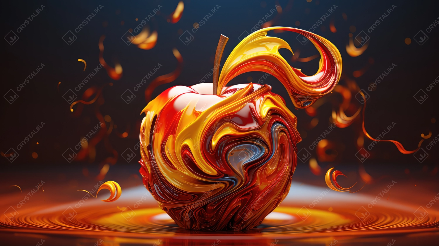 3D Abstract Red Apple