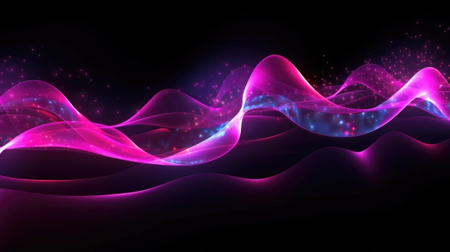 3D Fiberpunk Music light Waves in Magenta black