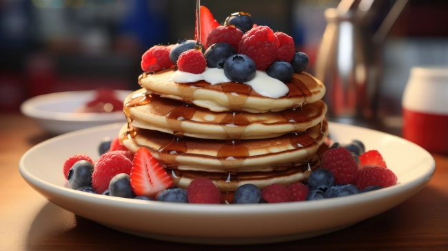 4th of July Breakfast Pancakes Homemade Patriotic