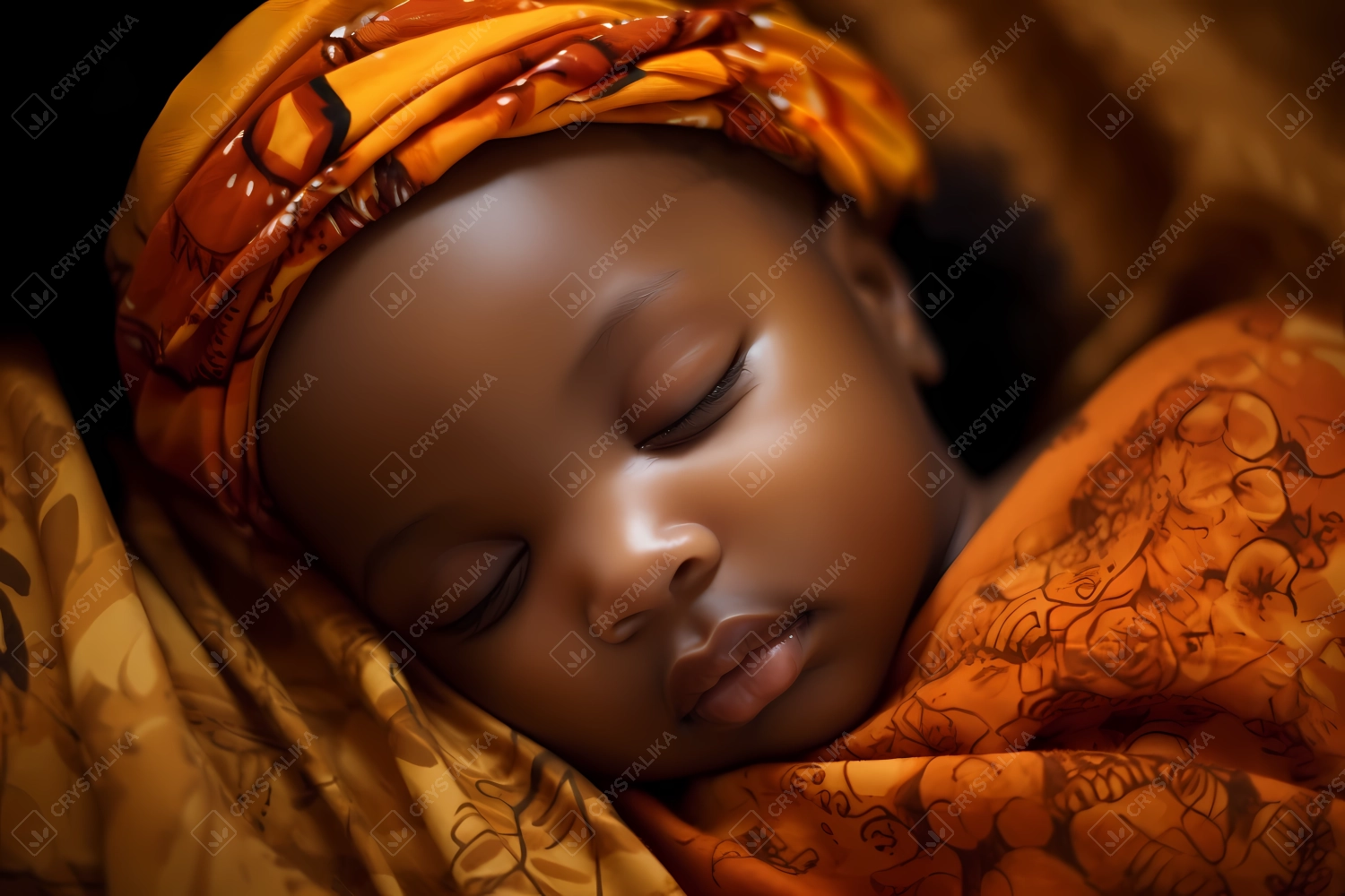 Professional photoshoot of a cute newborn African baby