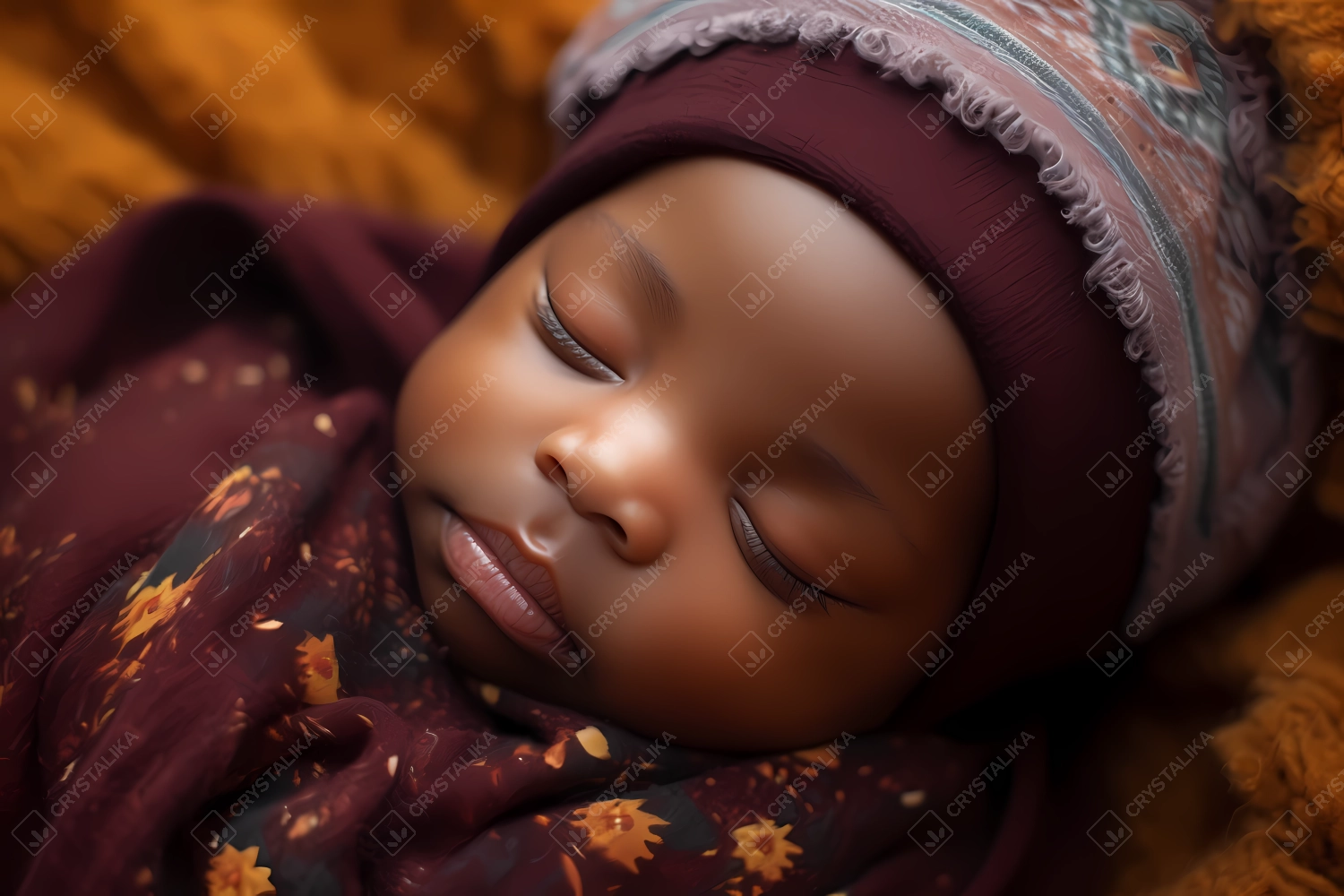 Professional photoshoot of a cute newborn African baby