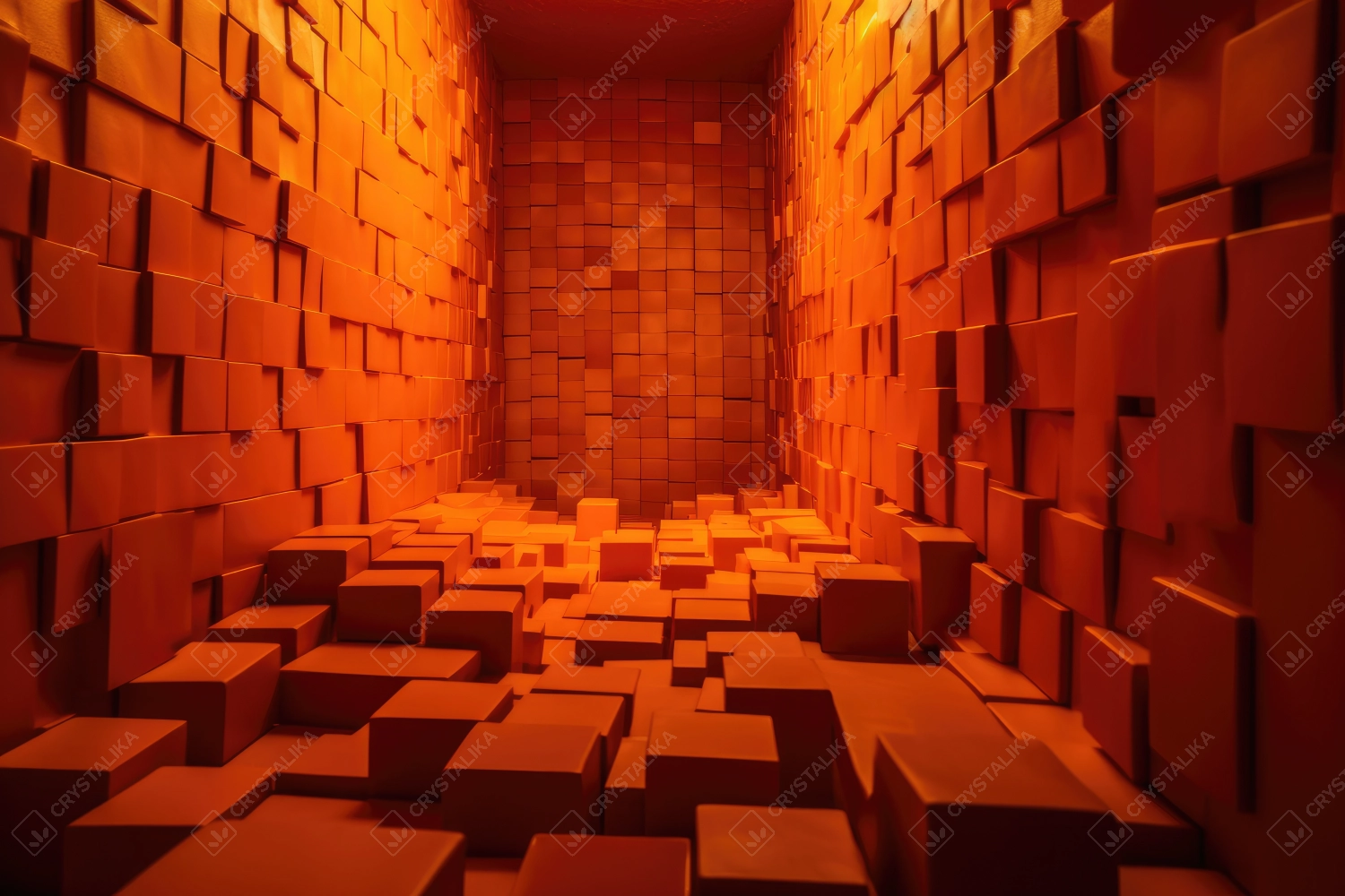 3D wall orange brick texture