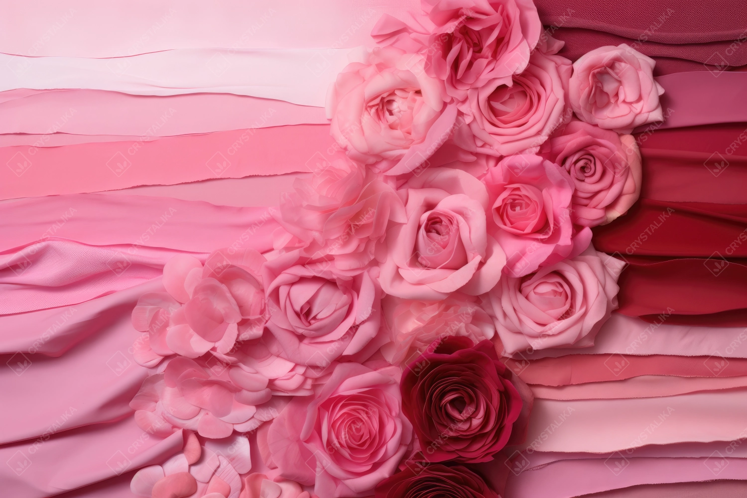 Pink roses wedding background