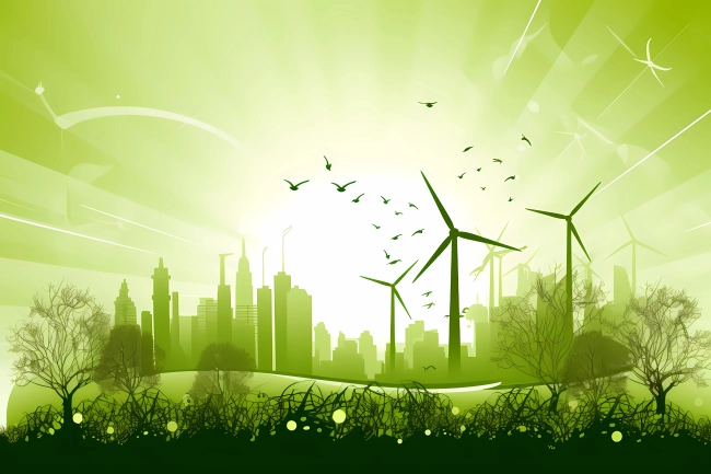 Abstract concept of green renewable energy sources