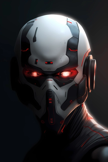 Futuristic cyborg elite soldier