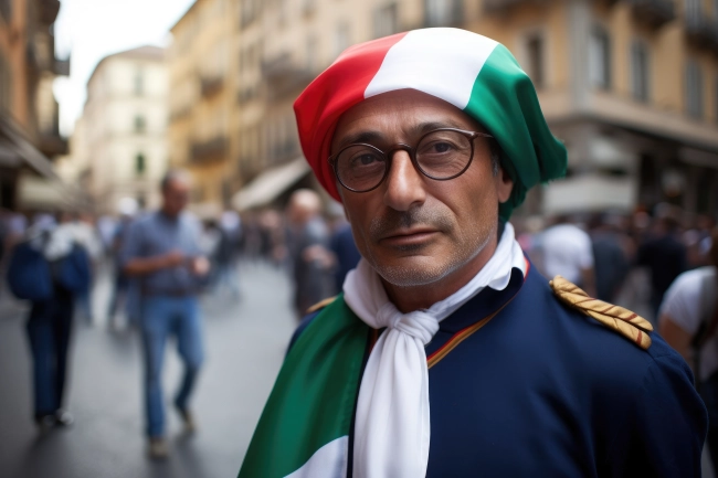 Typical Italian man in the streets of Rome