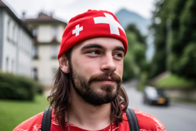 Typical Swiss man in the streets of Bern