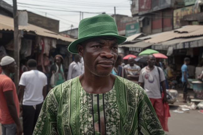 Typical Nigerian man in the streets of Lagos