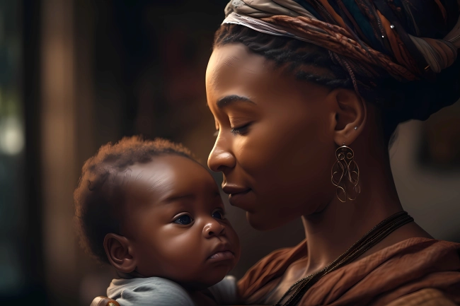 African mother and her child