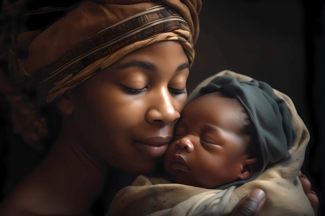 African mother and her child