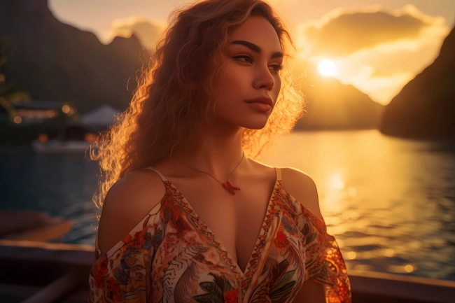 Portrait of a beautiful Latina model during sunset