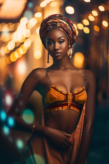 Professional photo shoot of African supermodel