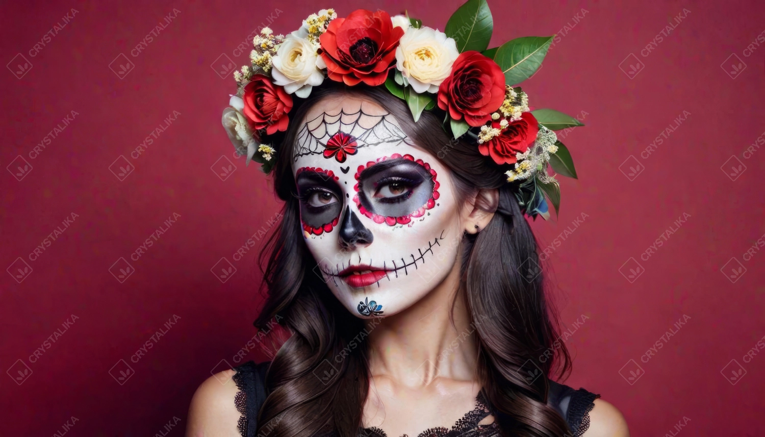 woman with hallowen make-up