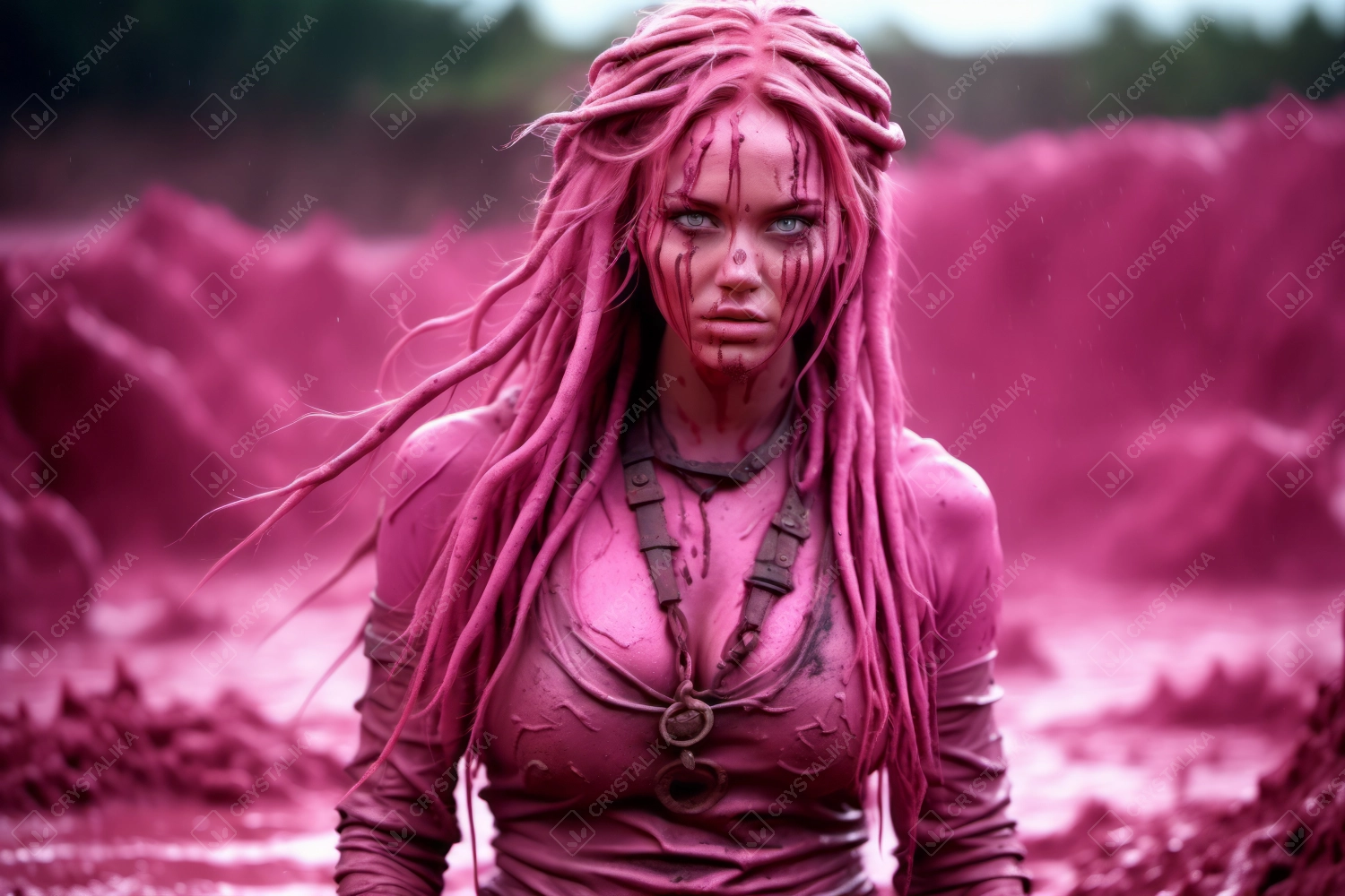 pink barbarian woman