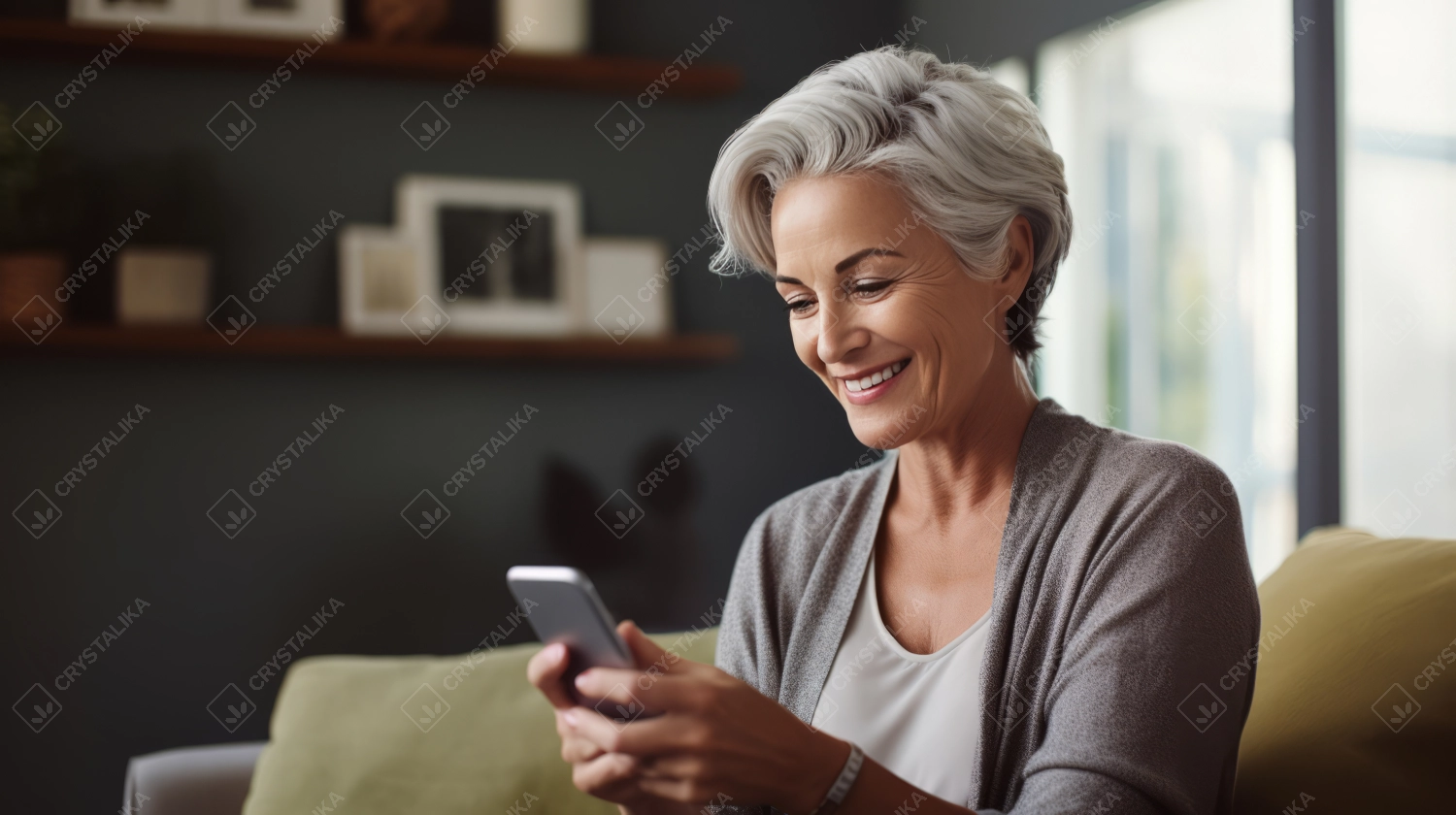 Woman Enjoys Phone