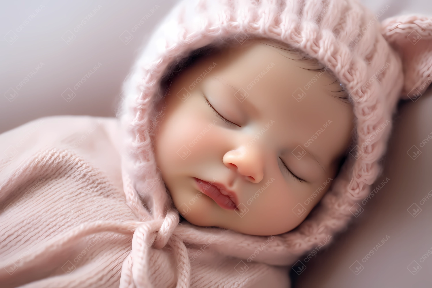 Professional photoshoot of a cute newborn mixed-raced baby