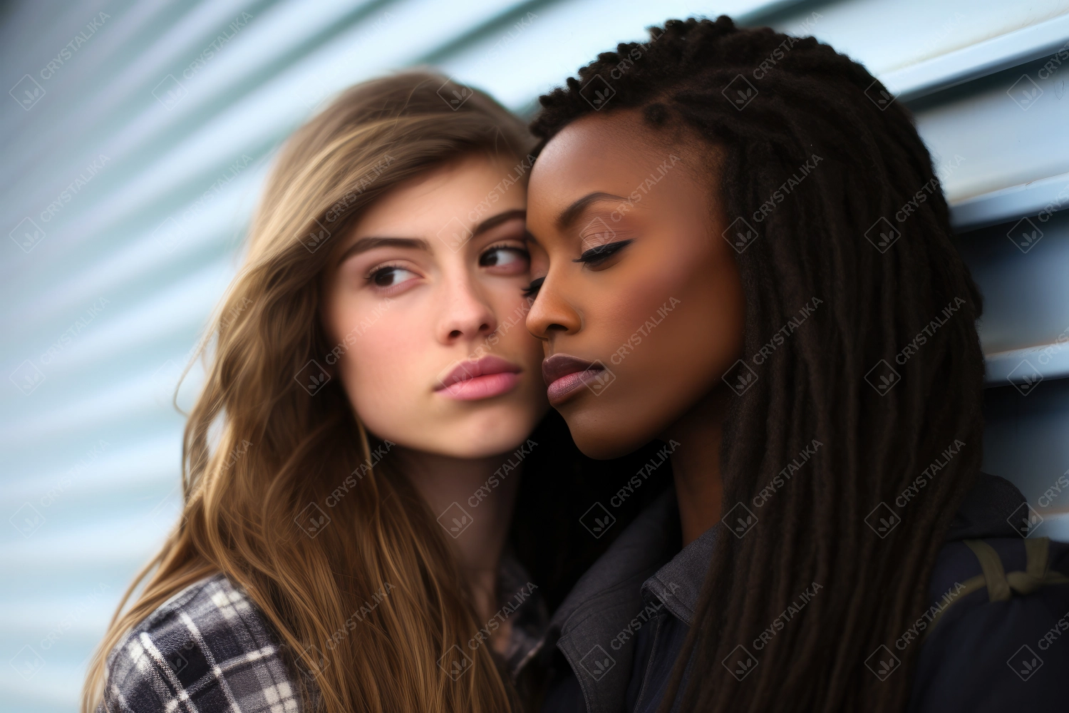 Interracial lesbian couple