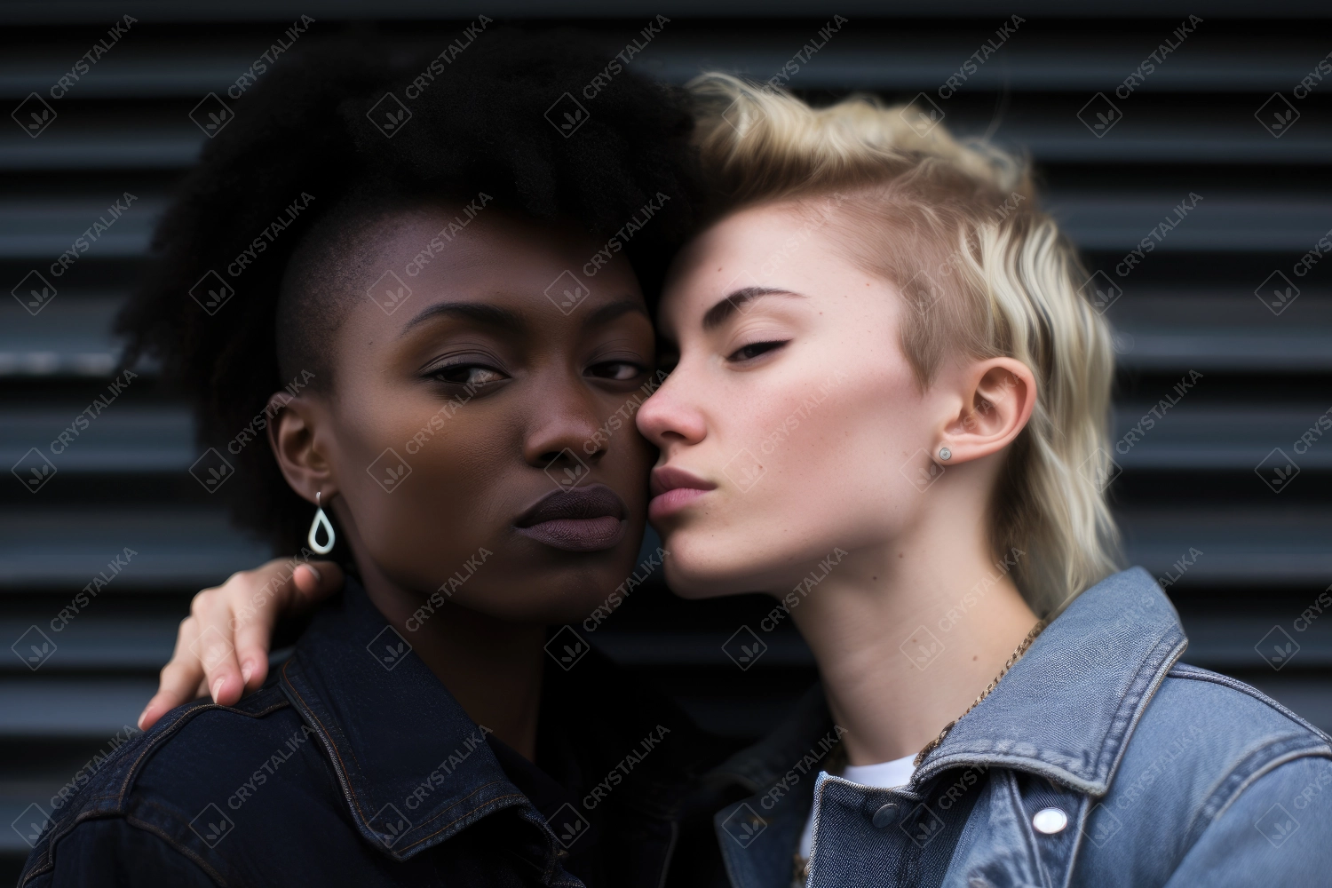 Interracial lesbian couple