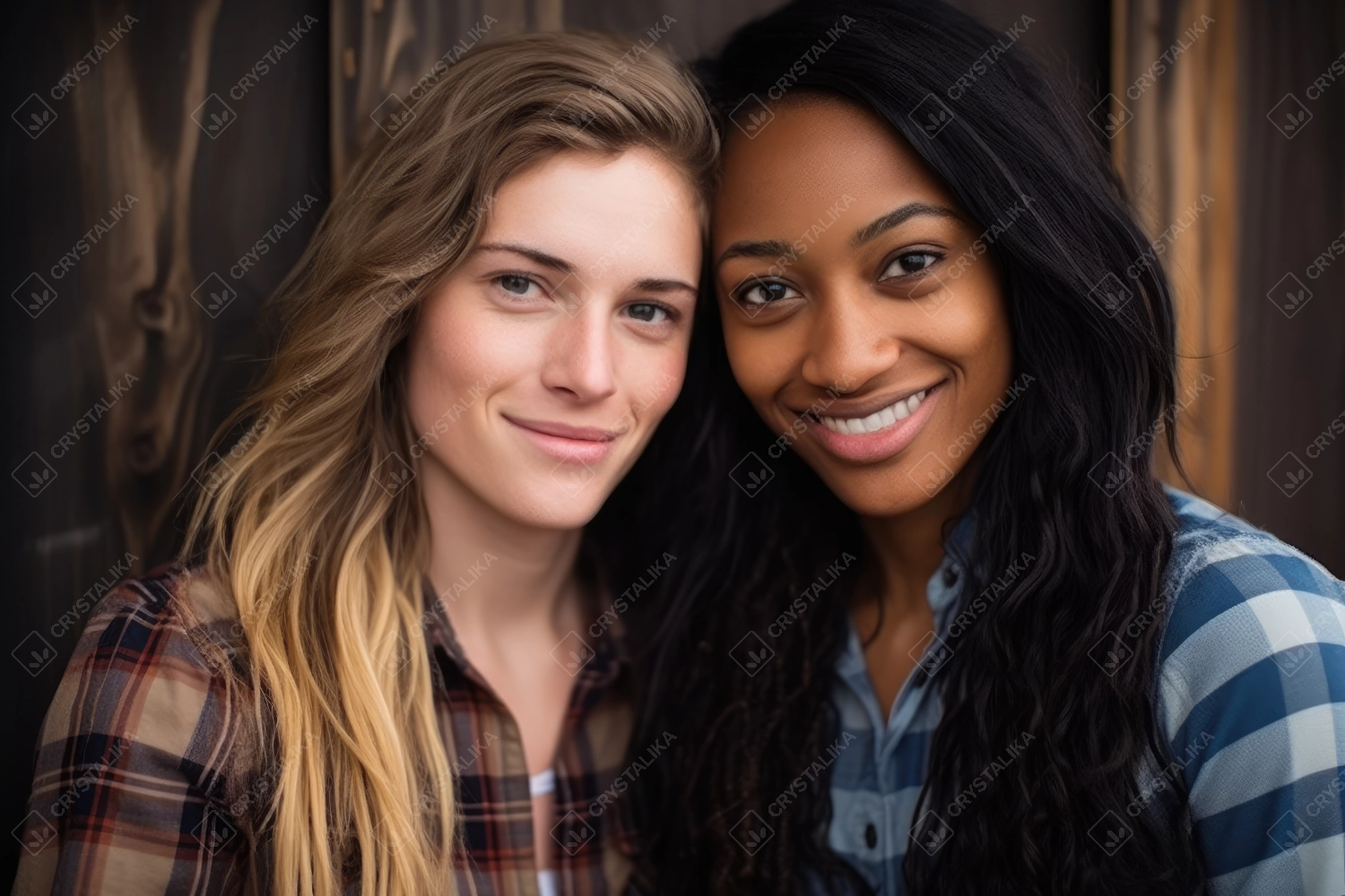 Interracial lesbian couple