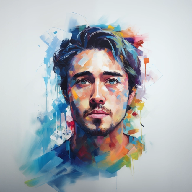 Colorful Abstract Portrait of a Man