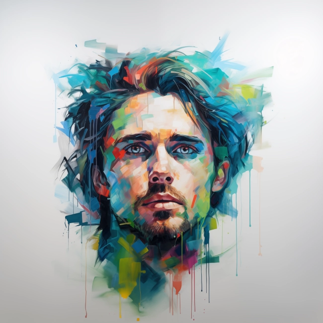 Colorful Abstract Male Portrait