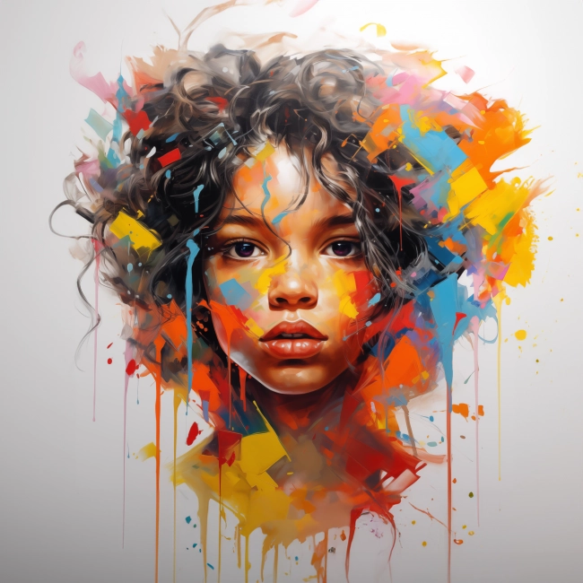 Colorful Abstract Portrait of a Girl