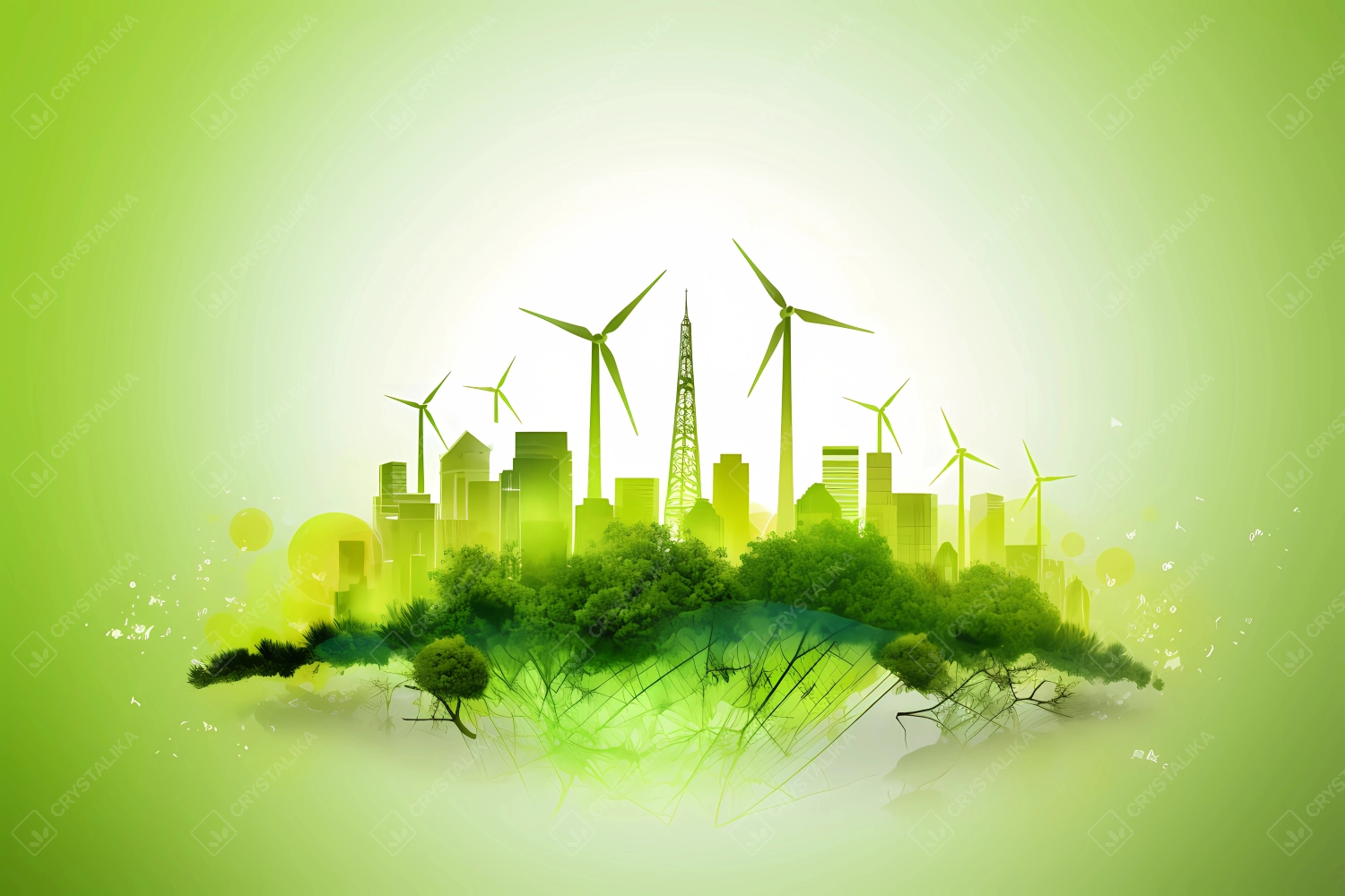 Abstract concept of green renewable energy sources