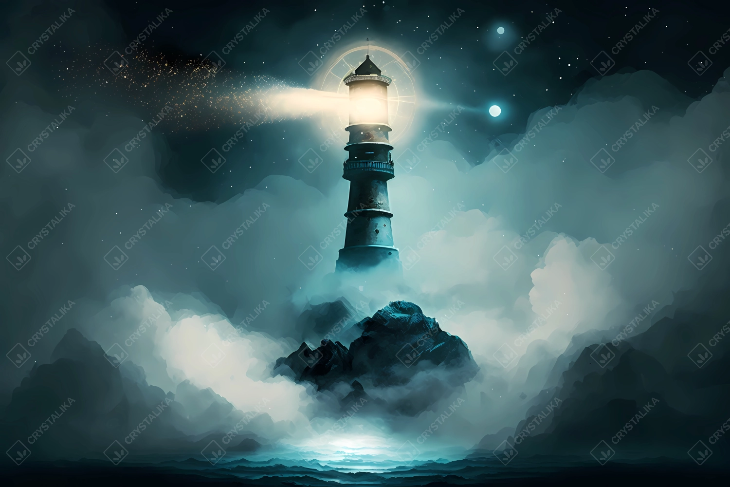 Fary tale drawing of a lighthouse