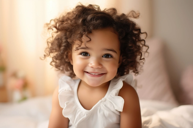 Cute little mixed-raced girl