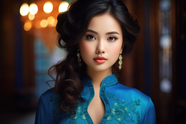 Portrait of a beautiful young Vietnamese lady