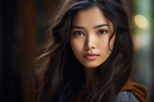 Portrait of a beautiful young Vietnamese girl