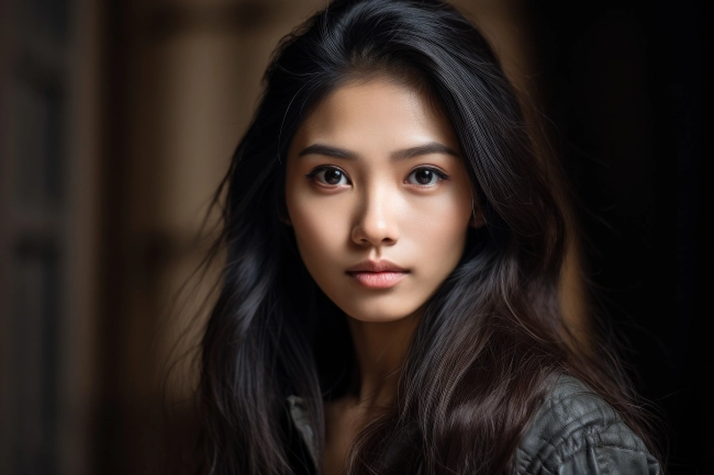 Portrait of a beautiful young Vietnamese girl