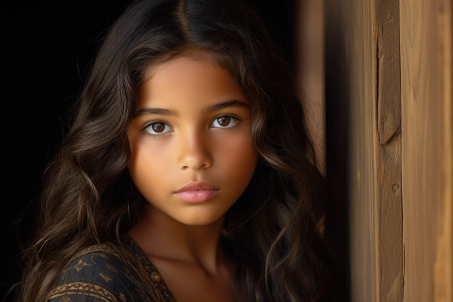 Portrait of a beautiful young Peruvian girl