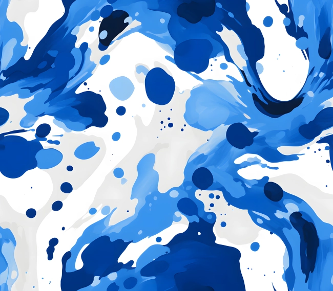 Ink Fusion Seamless Vector Pattern with Paint Blobs and Brushstrokes