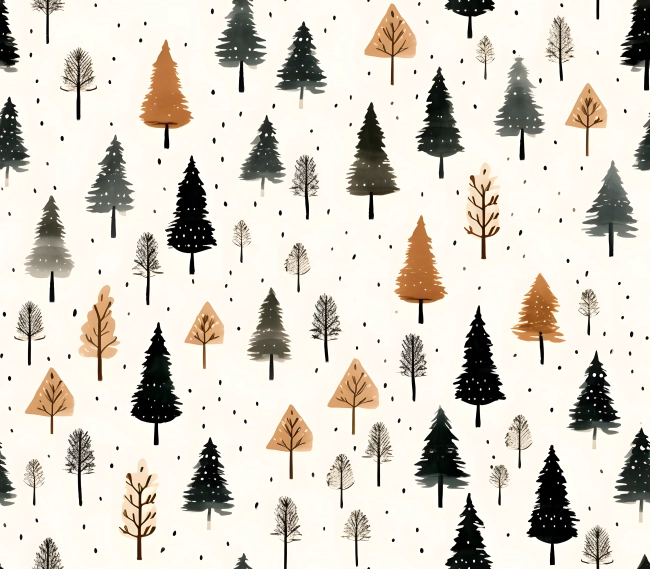 Festive Foliage of a Seamless Christmas Tree Pattern Background