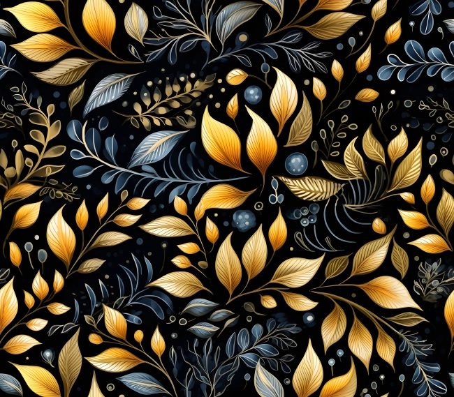 Golden Elegance of Christmas Seamless Background in Gold and Black