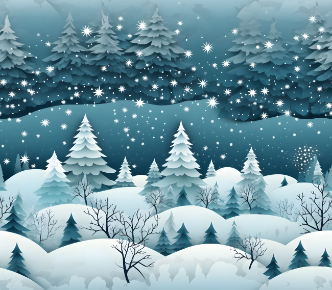 Frosty Skylines Winter Village with Animated Snowfall