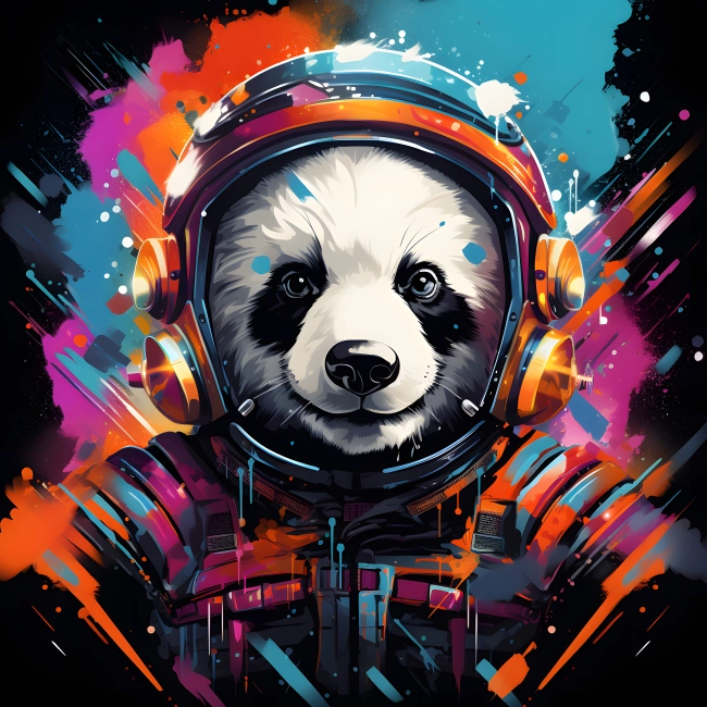 Panda Chic in Captivating Graffiti-Style Vector Masterpiece