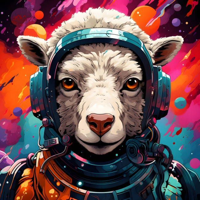 Vibrant Harmony of Immersive Sheep Vector in Watercolor