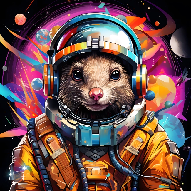 Harmonious Whiskers of Impeccably Crafted Armadillo in Space Suit