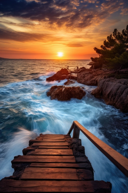 Beautiful sunset on the beach