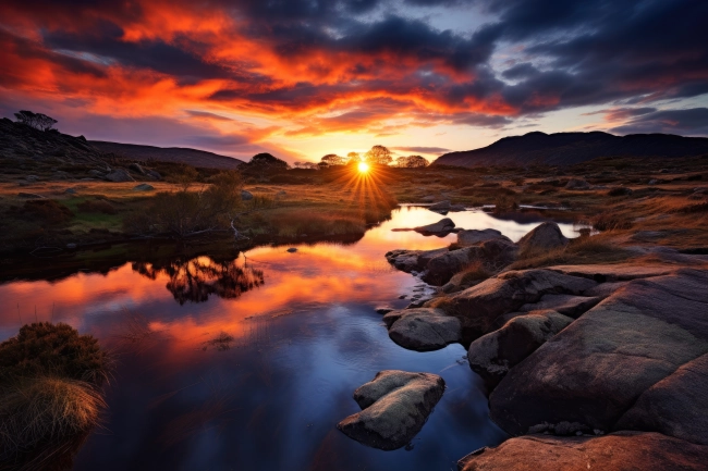 Beautiful mountain landscape during sunset