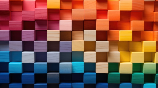 A Spectrum of Expanding Multi Colored Wooden Blocks