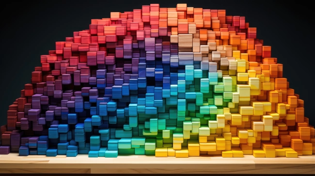 A Spectrum of Expanding Multi Colored Wooden Blocks