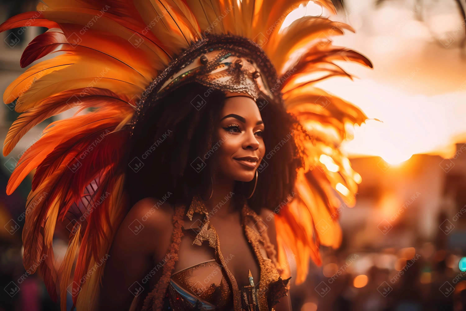 Beautiful black goddess of Rio de Janeiro carnival