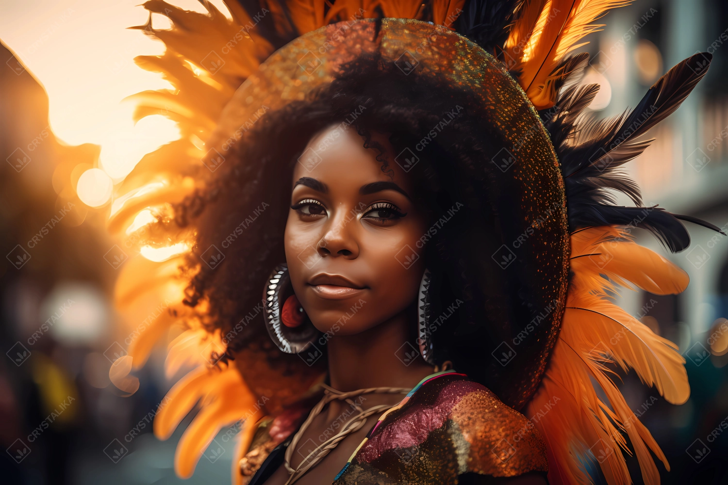 Beautiful black goddess of Rio de Janeiro carnival