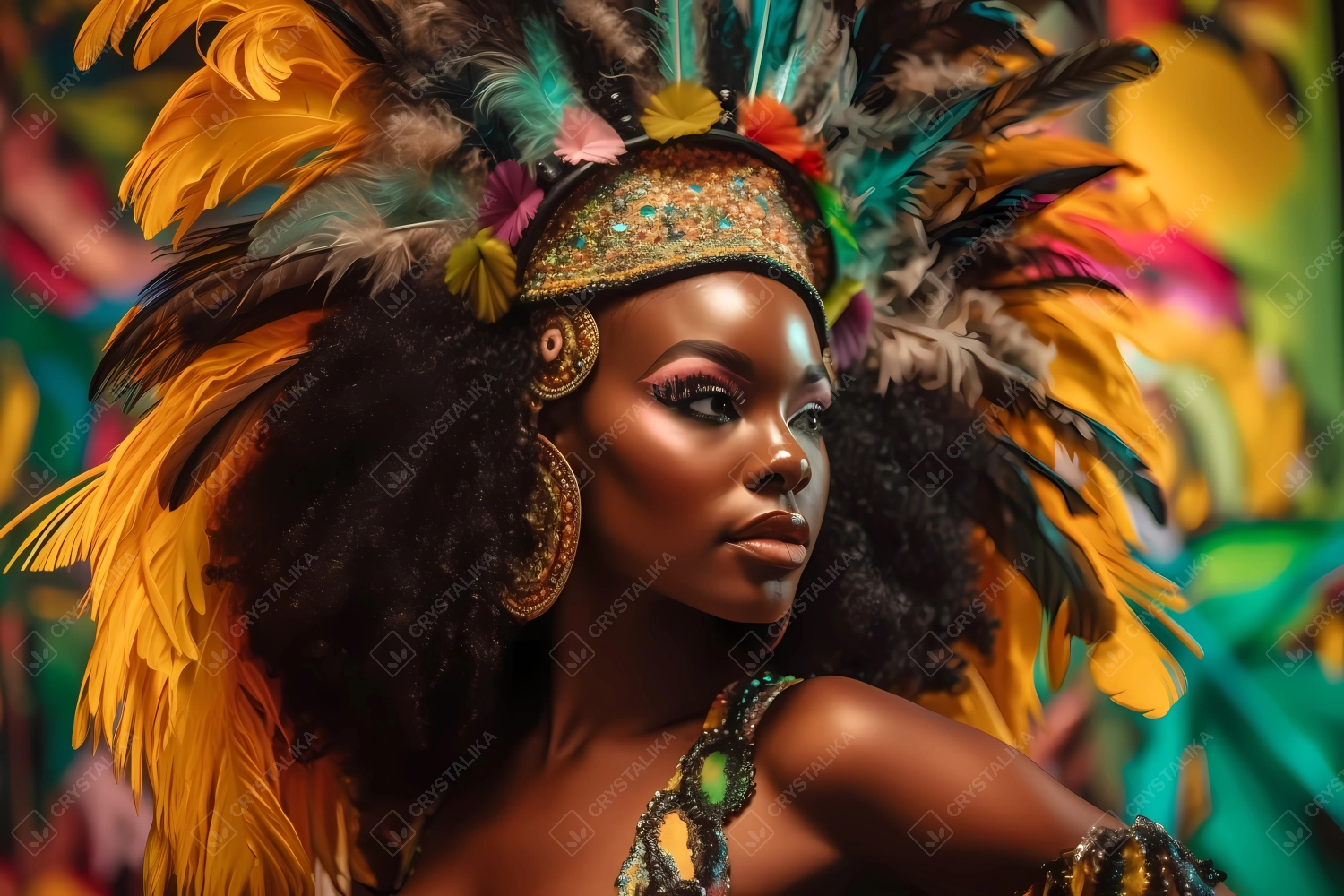 Beautiful black goddess of Rio de Janeiro carnival