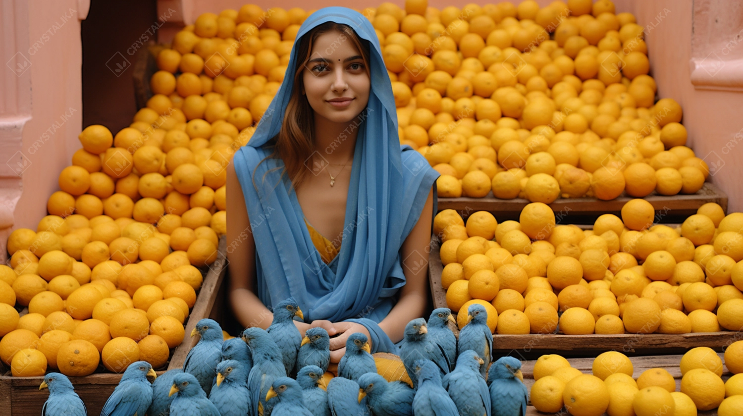 Tradition and cultural diversity in a portrait of a woman in yellow