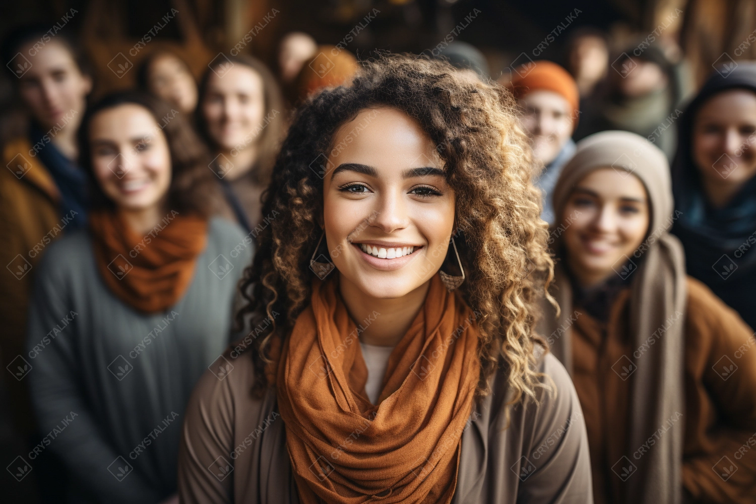 Portrait of multiracial and multiethnic young women group. Diversity and tolerance concept.