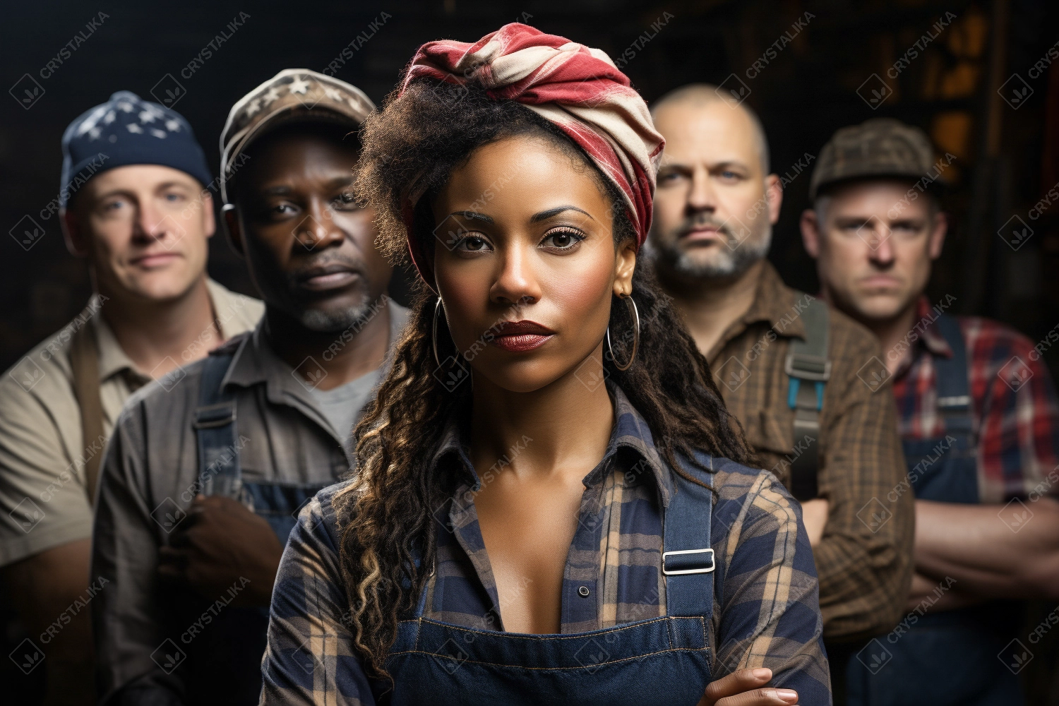 Multi Ethnic Group of Workers Standing Together and Looking on Camera - Labor Day Concept